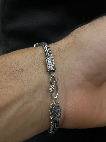 Oxidises knot Bracelet for Men Sterling Silver 925s