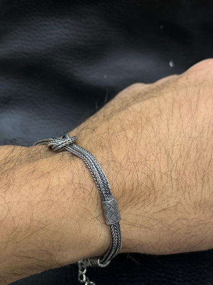 Oxidises knot Bracelet for Men Sterling Silver 925s