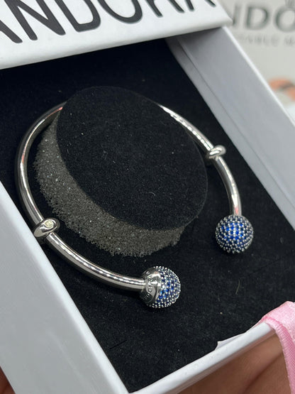 Pandora Moments Open Pavé Bangle blue & Purple