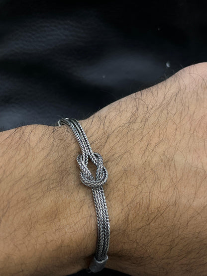 Oxidises knot Bracelet for Men Sterling Silver 925s