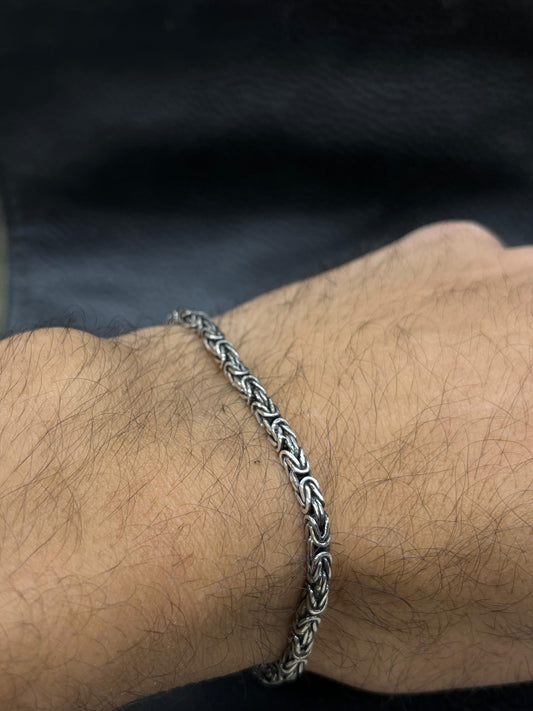 BOCAI king Solid Bracelet for Men's Sterling Silver 925s