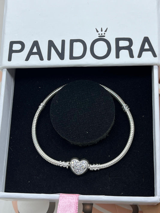 Original Pandora sparkling Mickey Round Snake Chain Bracelet