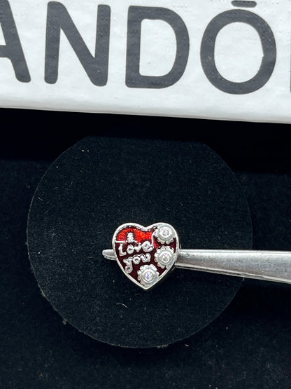 I love you red heart charm