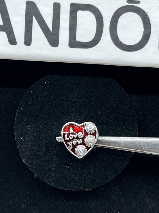 I love you red heart charm