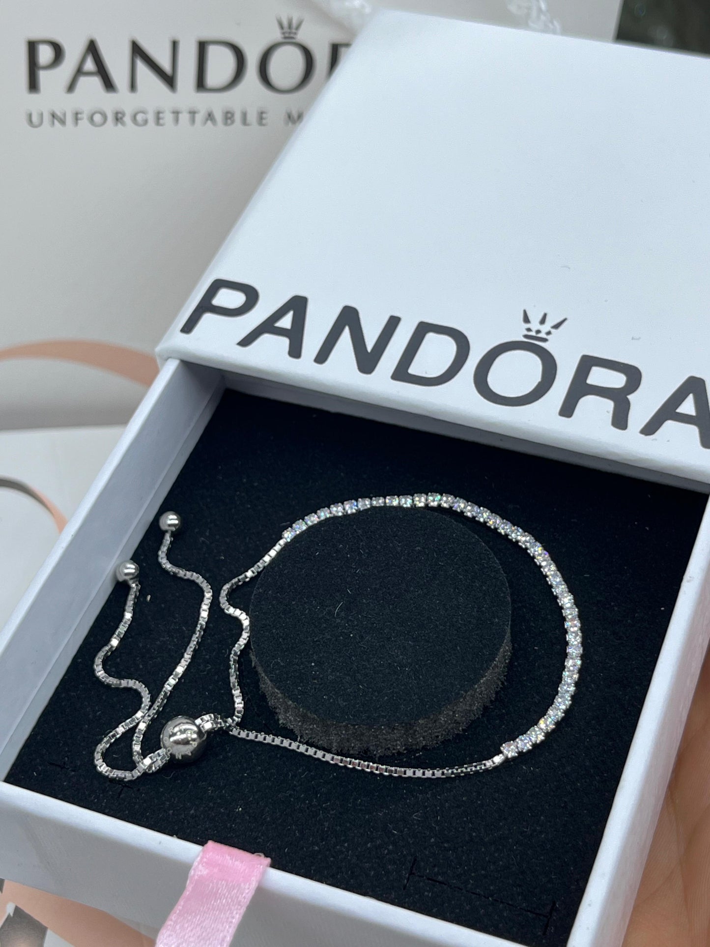 Original Sparkling Pandora Tennis Bracelet -Italian Silver 925