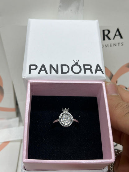 Sparkling pandora signature crown Ring