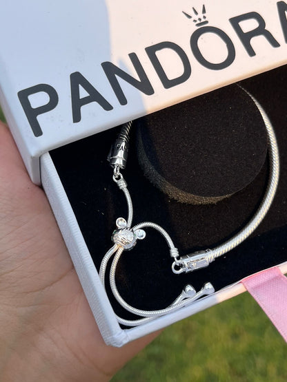 Disney Pandora Mickey 
Snake chain slider bracelet🐭 in Sterling silver-925