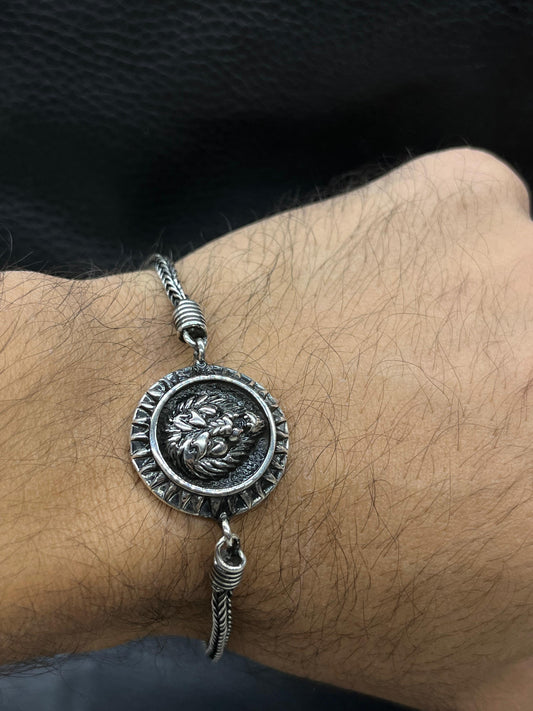 Lion Face -S925 Sterling Silver Bracelet for men