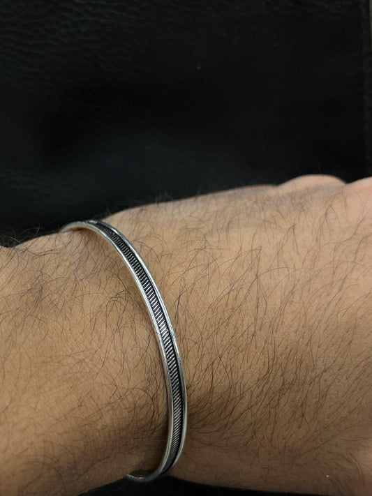 oxidised bangle-S925 Sterling Silver bangle for men