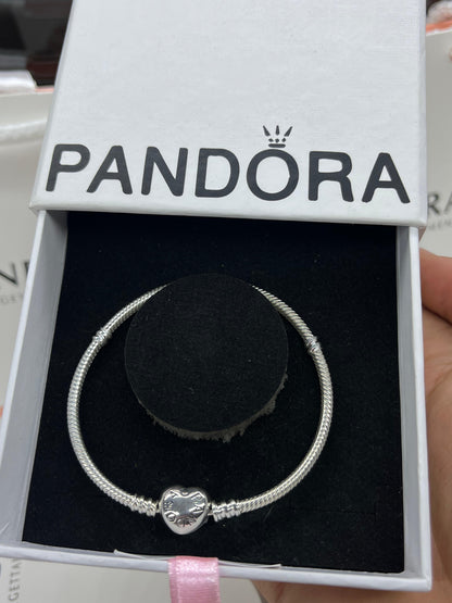 Pandora Moments Heart Clasp Snake Chain Bracelet