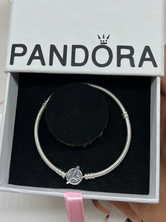 Pandora Marvel The Avengers Logo Clasp Moments Snake Chain Bracelet