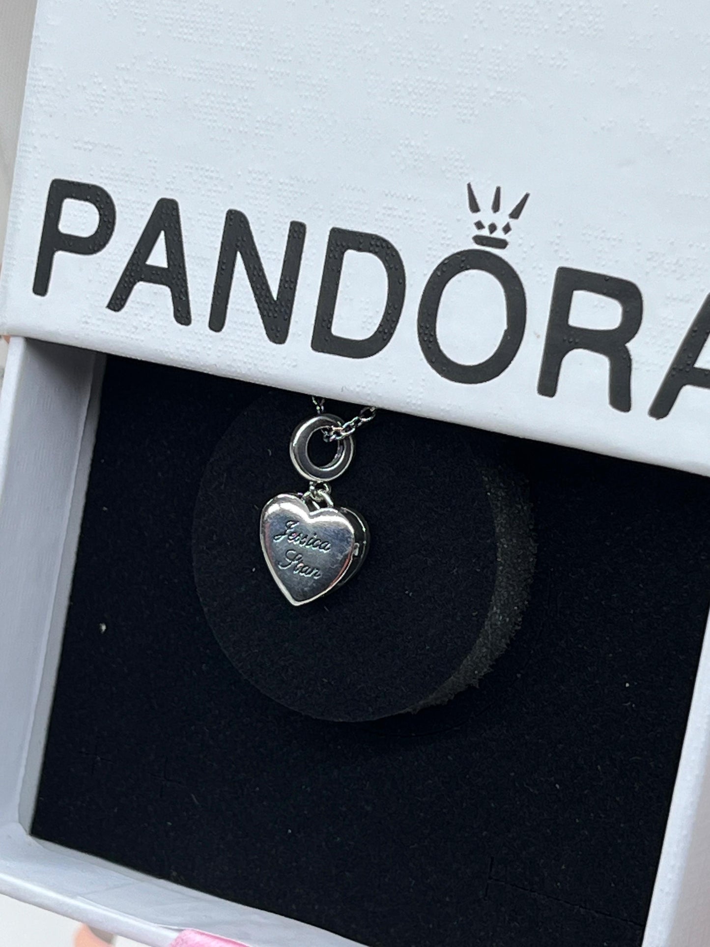 Pandora sparkling Heart Necklace Sterling silver -925