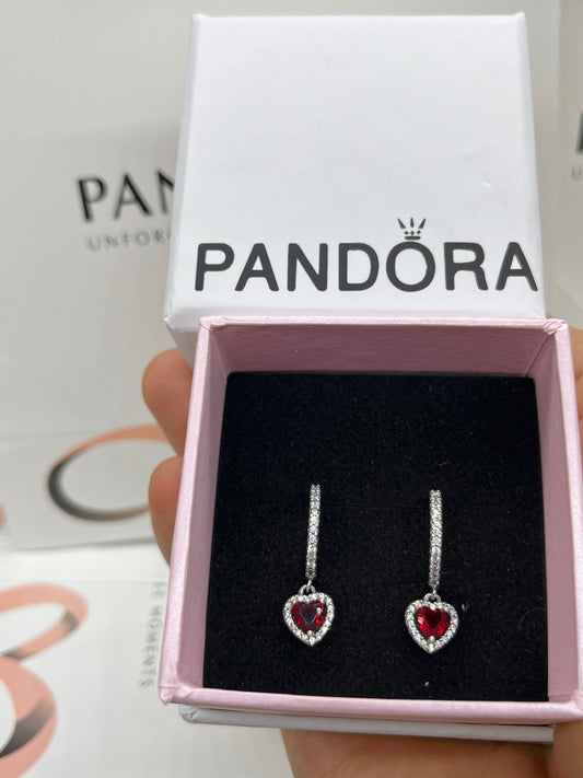 Pandora-Sparkling Halo Heart Hoop Earrings💞