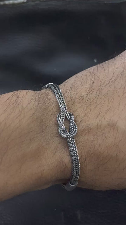 Oxidises knot Bracelet for Men Sterling Silver 925s