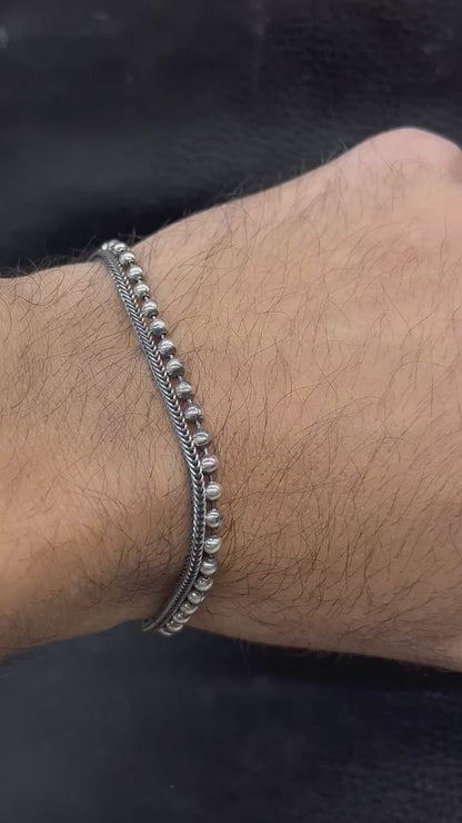 Double Bracelet for Men's Sterling Silver 925s